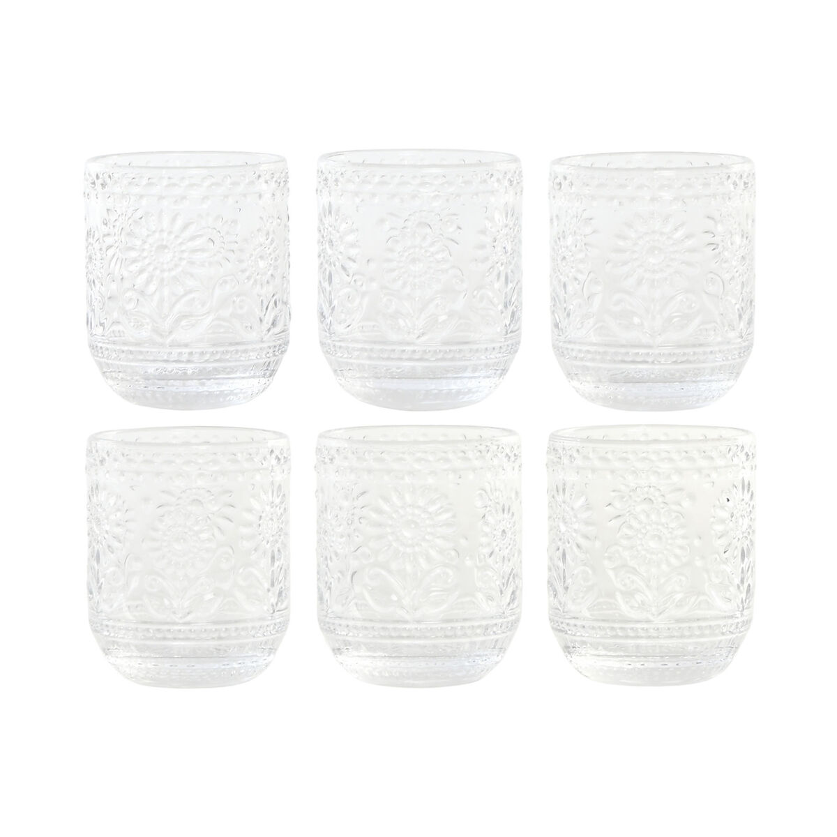 Glasset Home ESPRIT Transparent Glas Med relief 360 ml (6 antal)