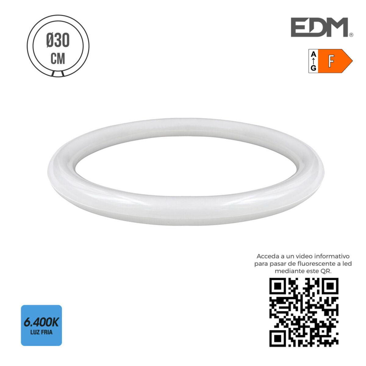 LED Tub EDM 31188 F 18 W 20 W 32 W G10Q 2100 Lm Ø 30 cm Rund (6400 K)