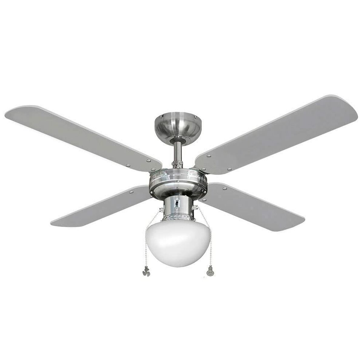 Takfläkt med belysning EDM 33801 Caribe Silvrig 50 W