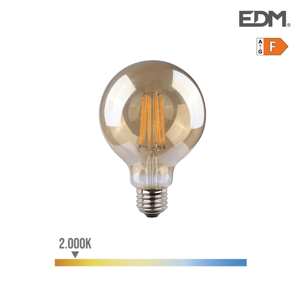LED-lampa EDM 98627 F 8 W 55 W E27 720 Lm Ø 9,5 x 14 cm (2000 K)