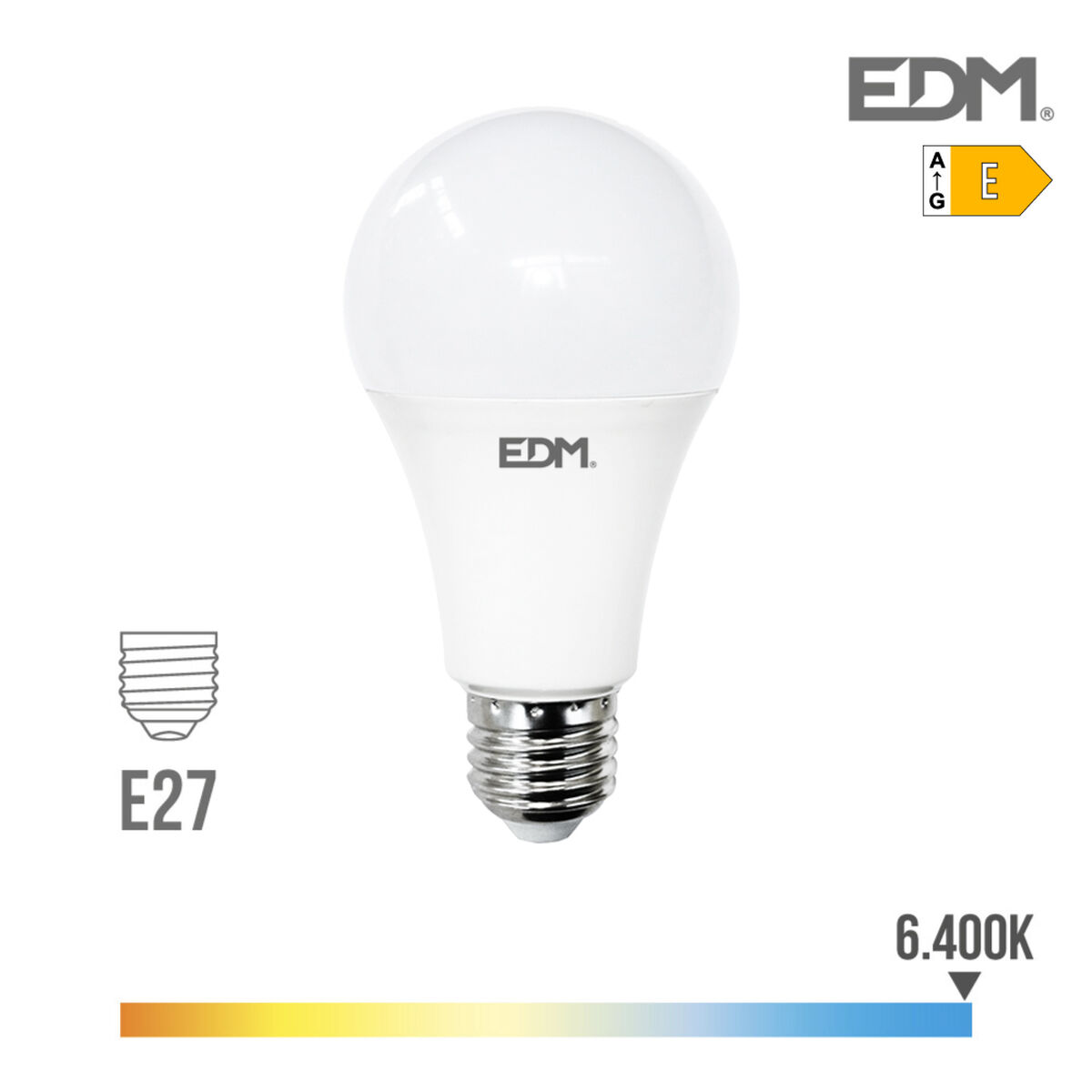 LED-lampa EDM 98722 E 24 W 200 W E27 2700 lm Ø 7 x 13,6 cm (6400 K)