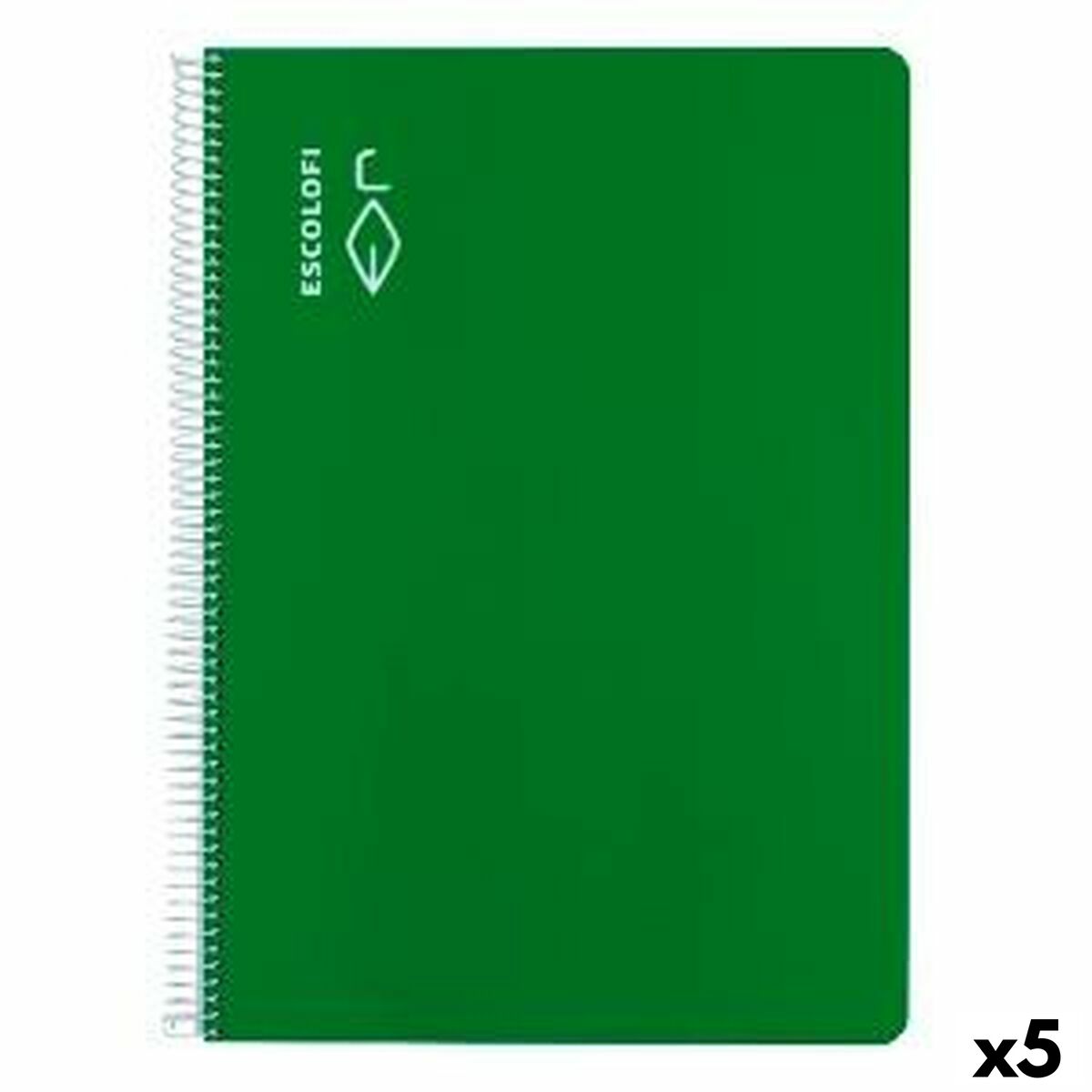 Anteckningsbok ESCOLOFI Grön A4 Din A4 40 Blad (5 antal)