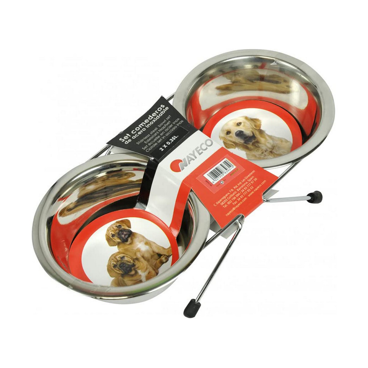 Hundmatare Nayeco Rostfritt stål 2 x 350 ml