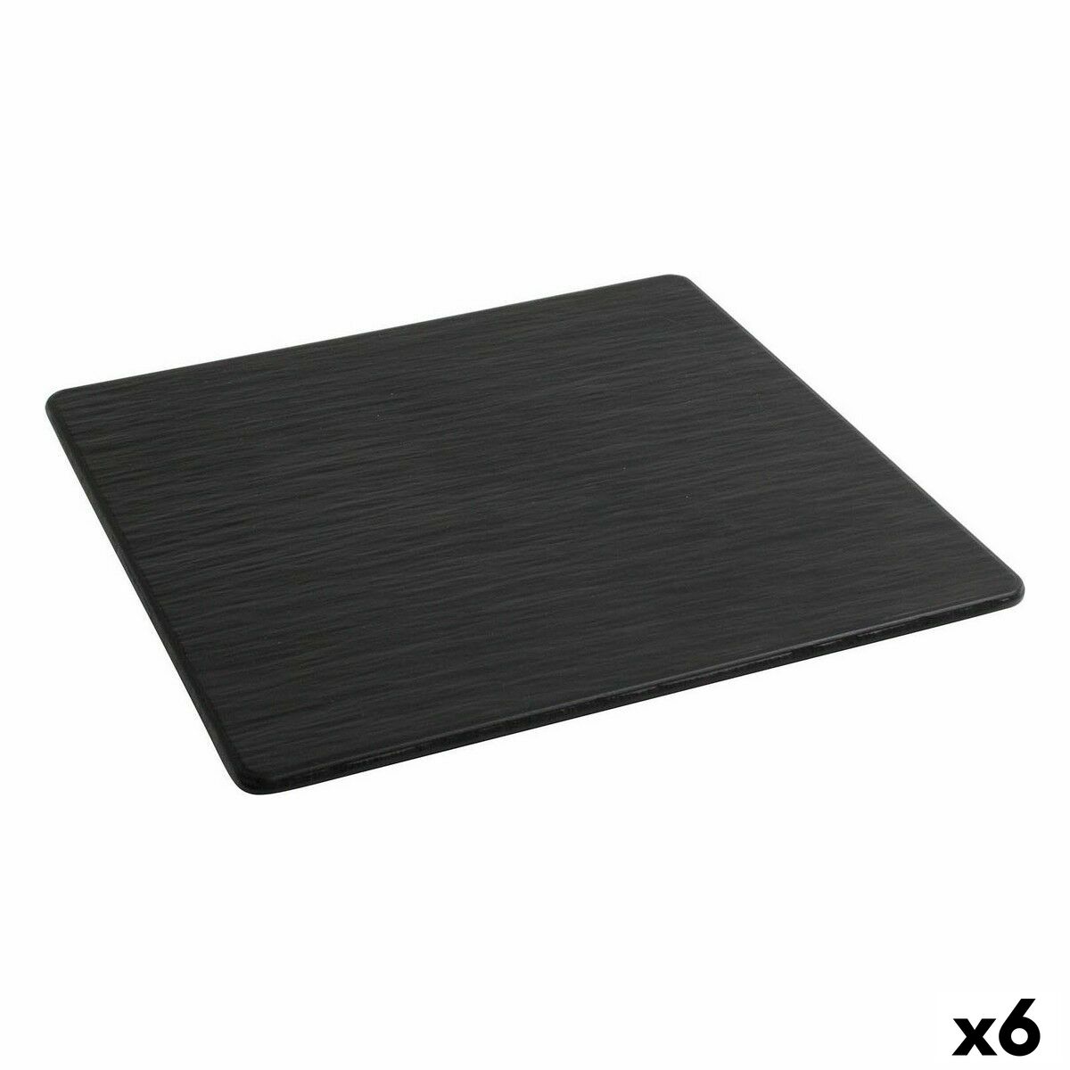 Platt skål Inde Africa Svart Melamin Fyrkantig 35 x 35 x 0,7 cm (6 antal)