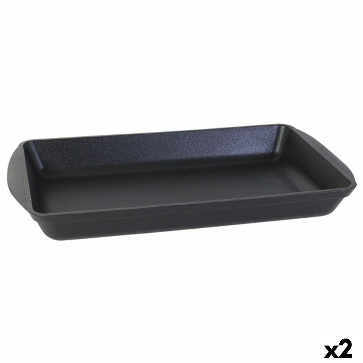 Servingsfat Inde Gjutjärn Svart 50 x 30 x 6,5 cm (2 antal)