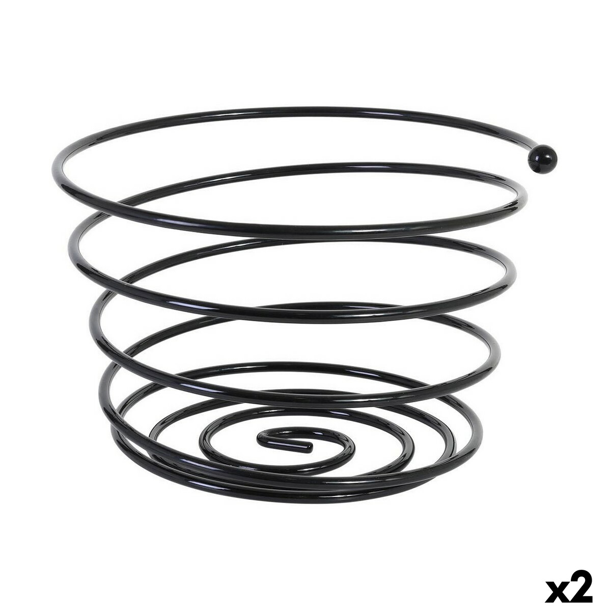Fruktskål Viejo Valle Svart Spiral Ø 26 x 17 cm (2 antal)