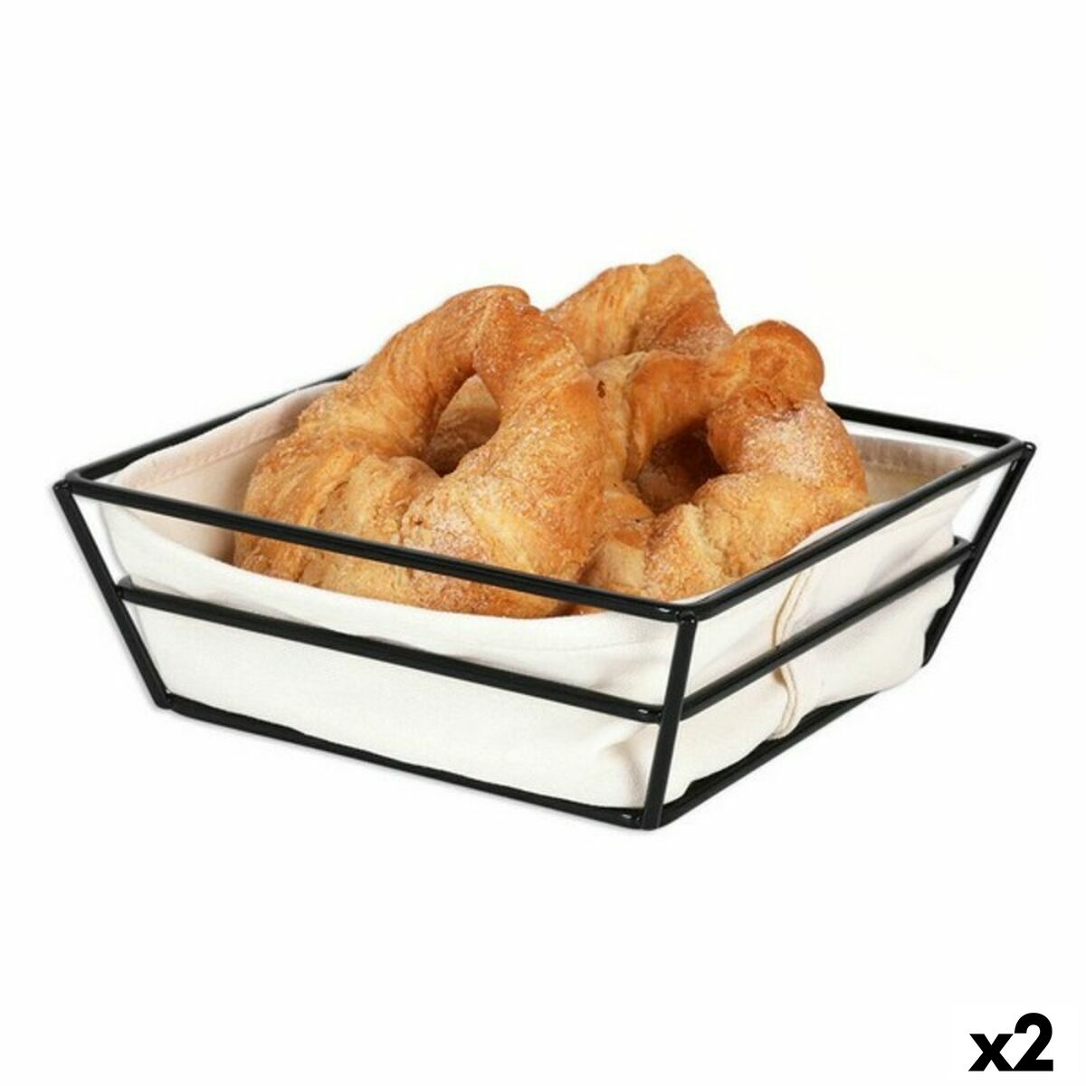Brödkorg Viejo Valle Korg 100% bomull 20 x 20 x 7 cm (2 antal)