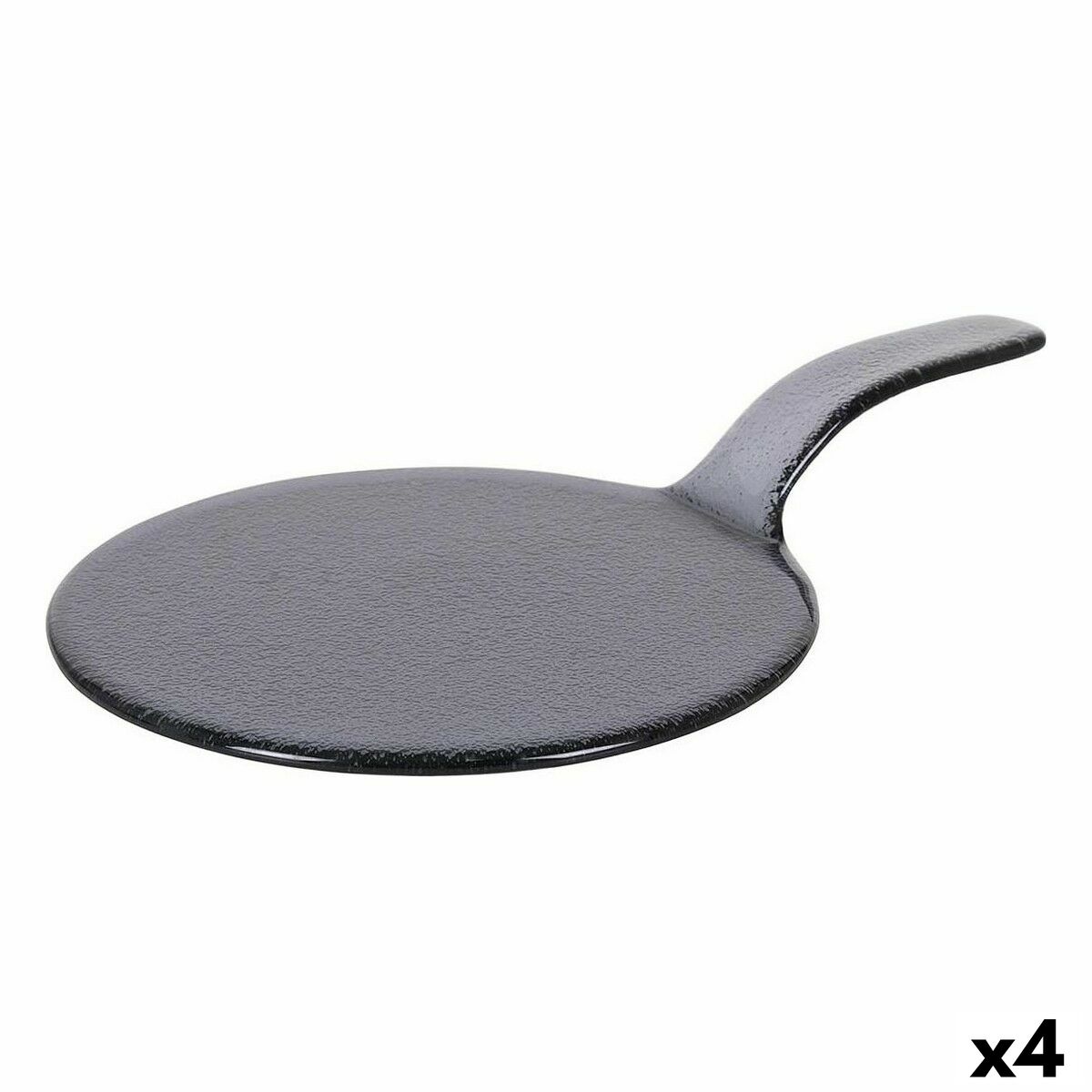 Snacksbricka Viejo Valle Svart Med handtag Glas Ø 23 x 37 cm (4 antal)