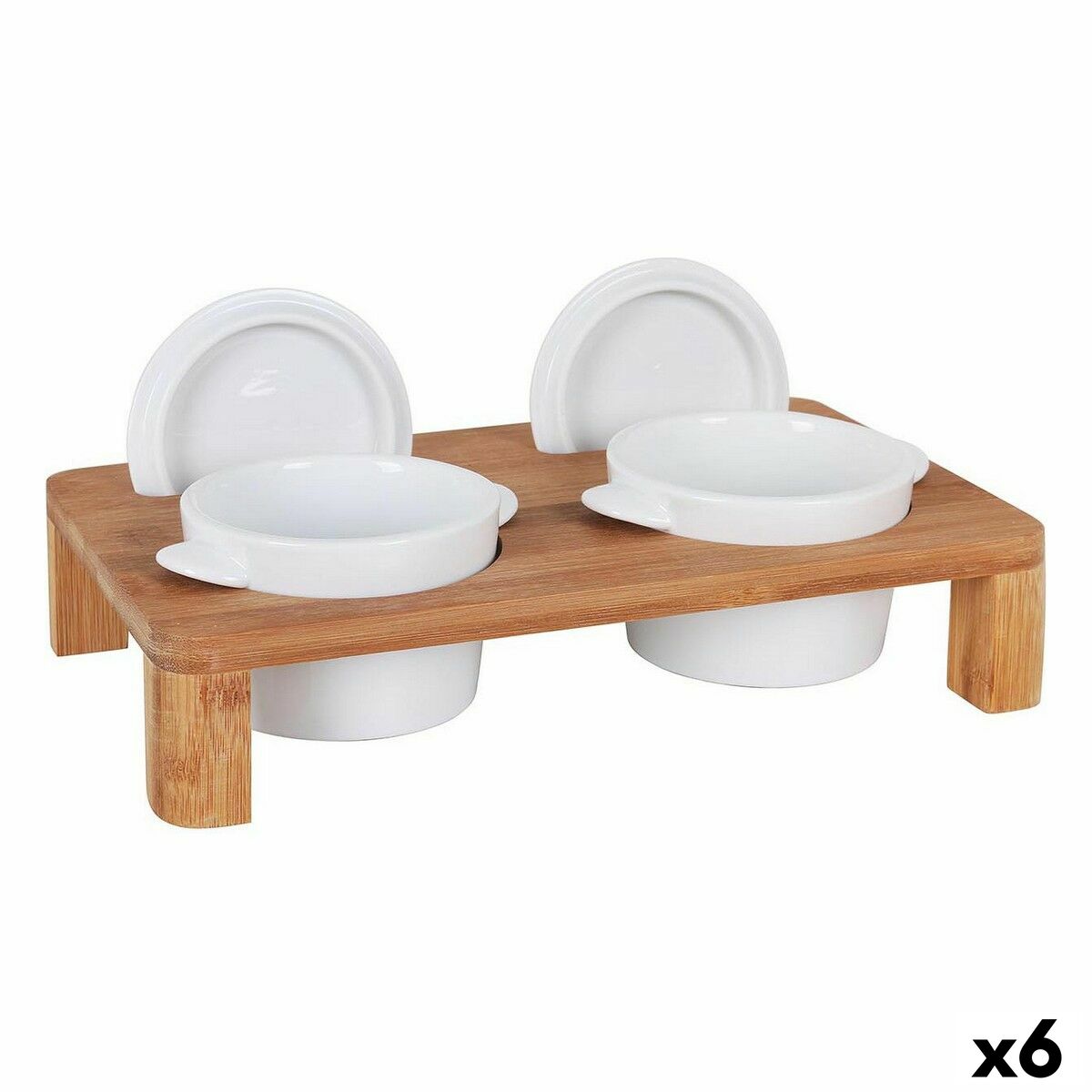 Stöd Inde Kastrull x 2 Bambu Porslin 29 x 18 x 6 cm (6 antal)