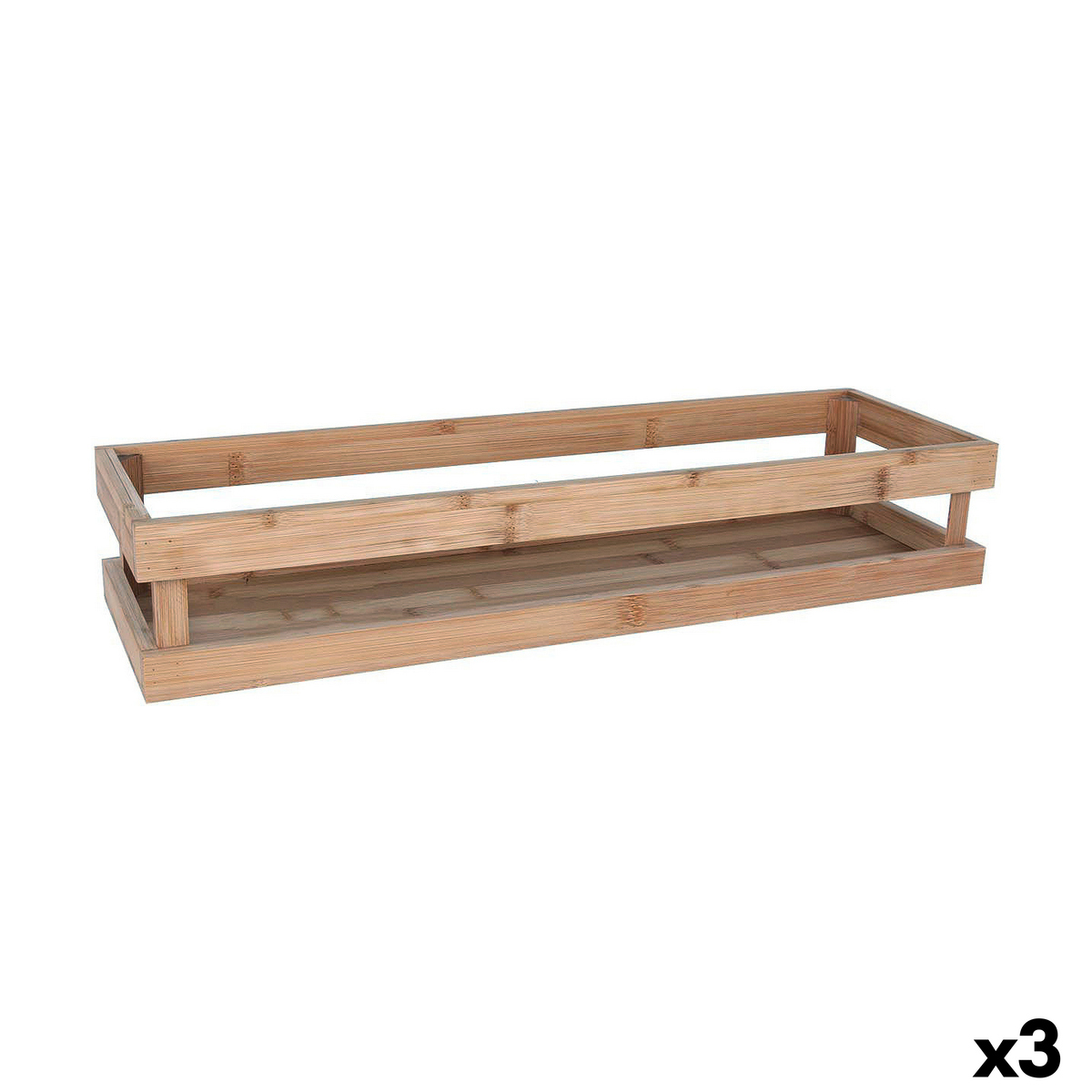 Förvaringslåda Inde Bambu 53 x 16,2 x 10 cm (3 antal)