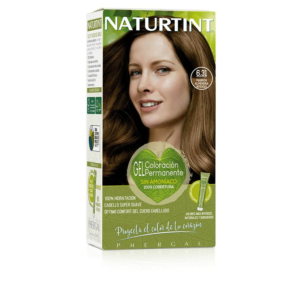 Permanent hårfärg Naturtint Naturtint 6.31 marrón almendra intenso Utan ammoniak (170 ml)