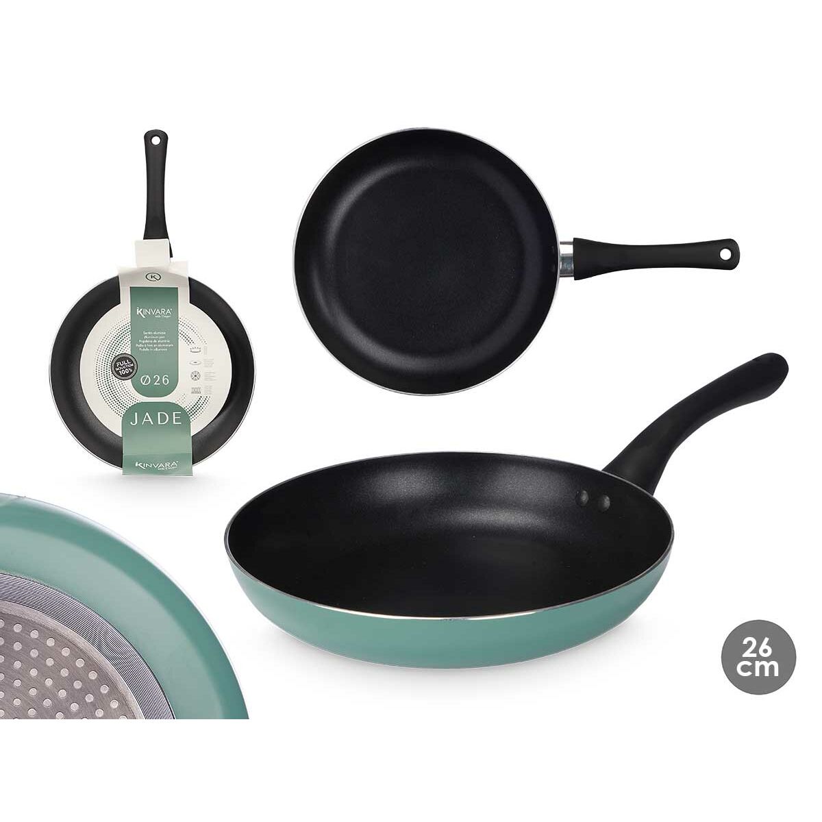 Non-stick-panna Kinvara 9 Grön Aluminium 26 cm Induktionshäll