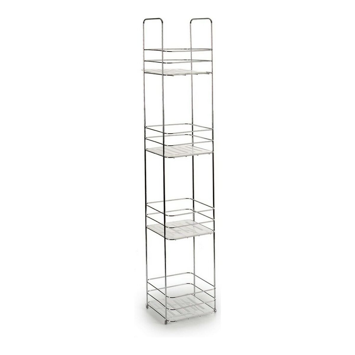 Badrumshyllor Berilo W4870 Transparent Silvrig Metall Plast