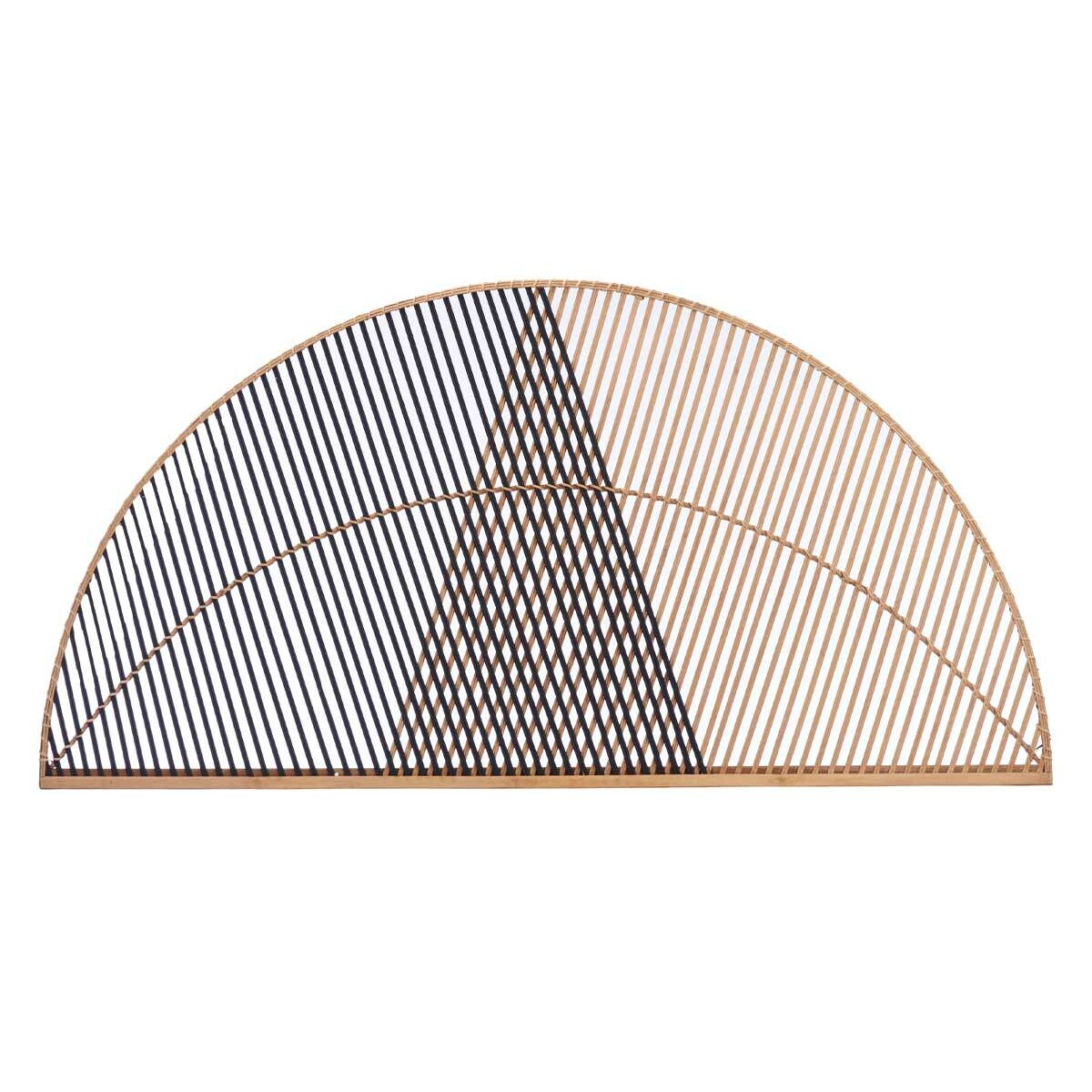 Sänggavel Triangel Brun Svart Rattan 160 x 80,5 x 2 cm