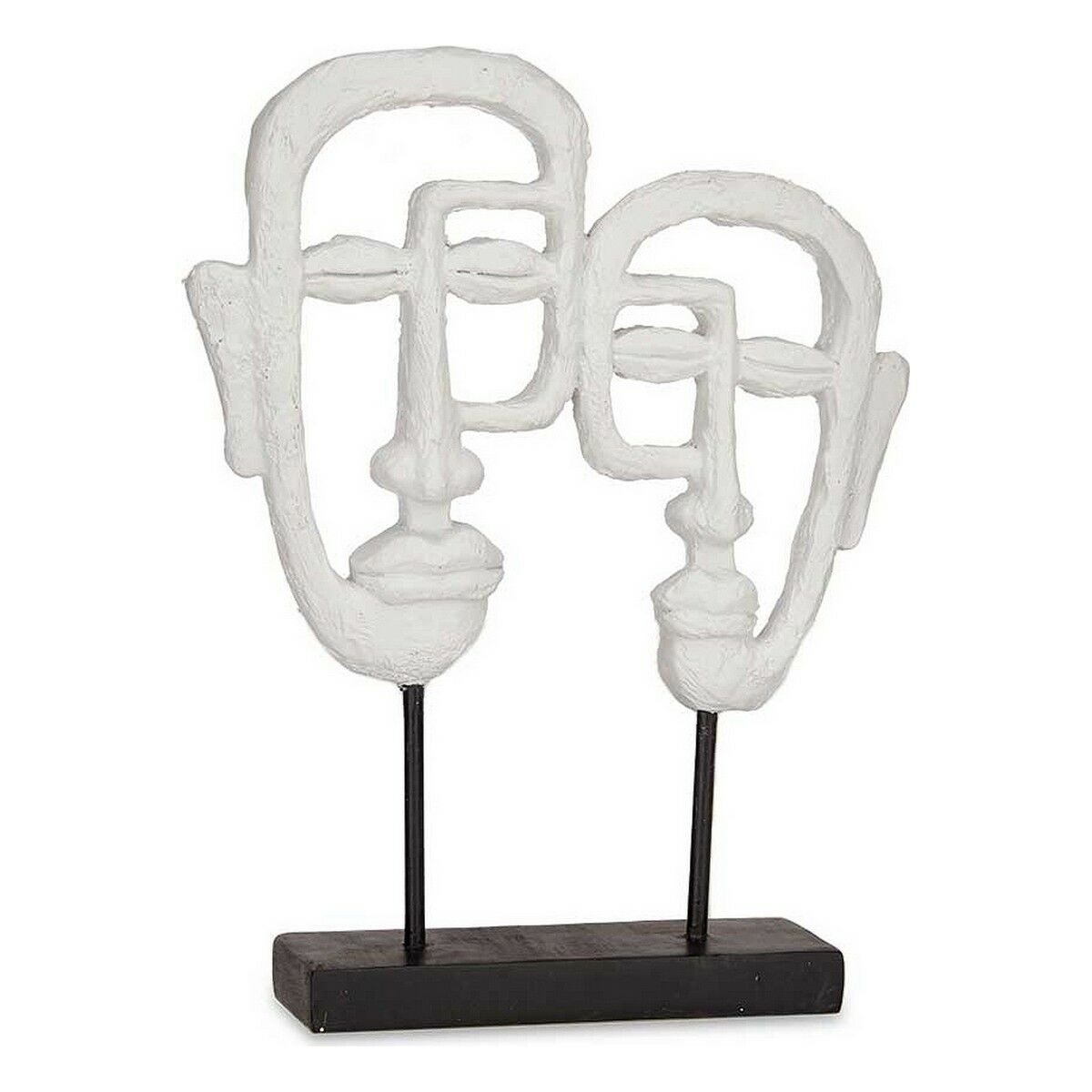 Prydnadsfigur Ansikte Vit Polyresin (27 x 32,5 x 10,5 cm)