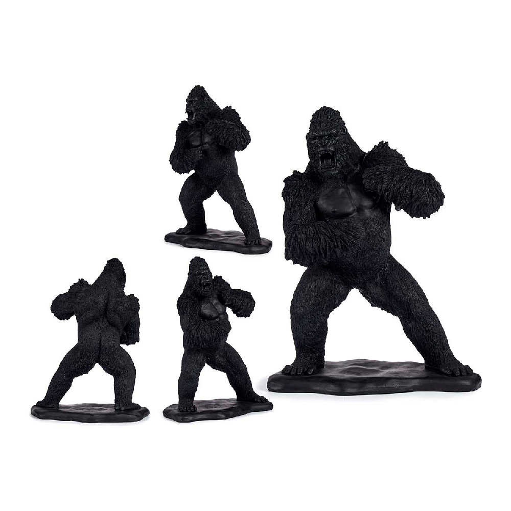 Prydnadsfigur Gorilla Svart Harts (25,5 x 56,5 x 43,5 cm)