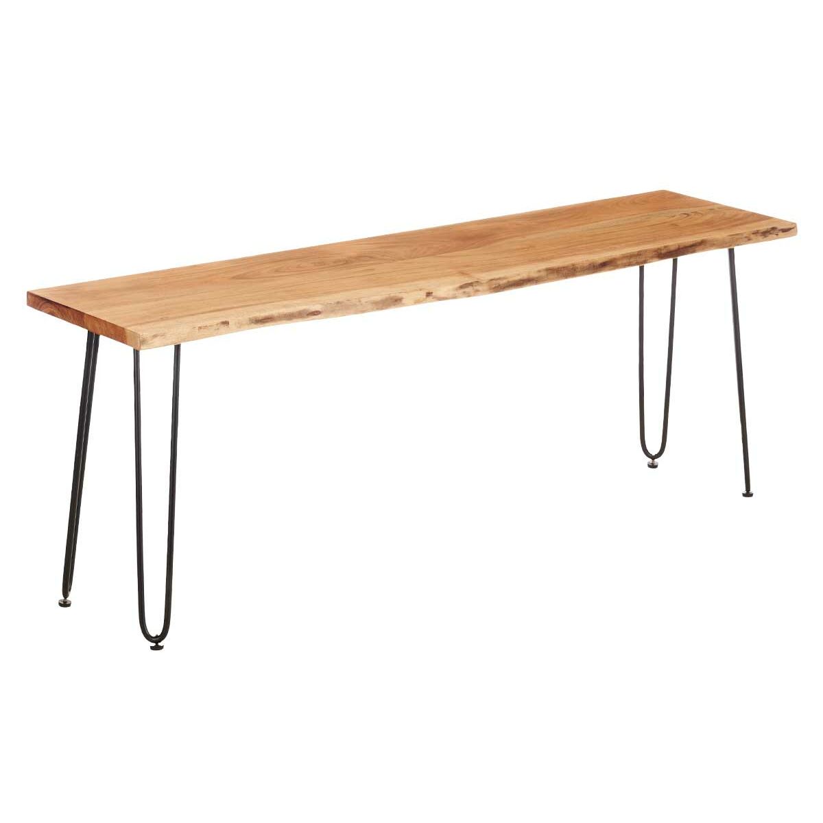 TV-bord Live Edge 140 x 37 x 52 cm Brun Svart Akaciaträ