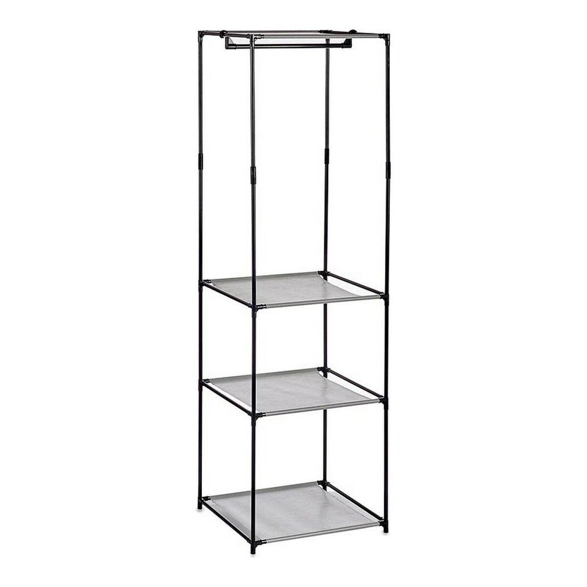 Garderob Kipit WR4205NB Svart Grå Järn Plast 43,5 x 160 x 50 cm