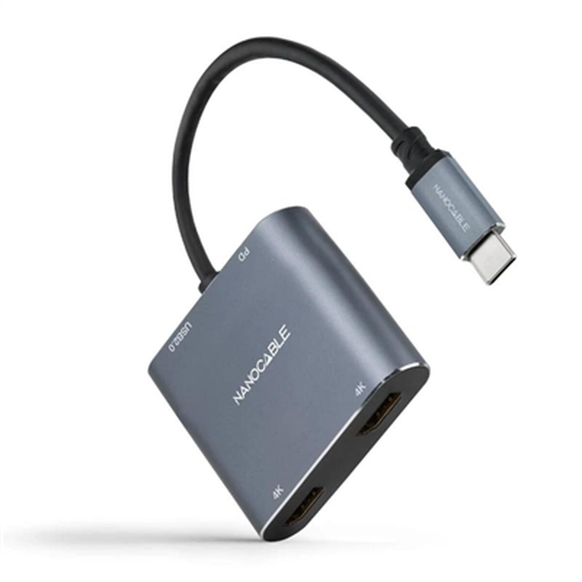 USB C till HDMI Adapter NANOCABLE 10.16.4305 4K Ultra HD Grå 15 cm