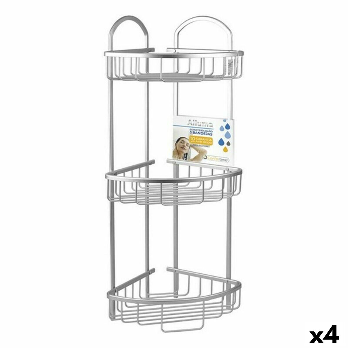 Vinkelhylla Confortime Alluma 23 x 23 x 67,5 cm (4 antal)