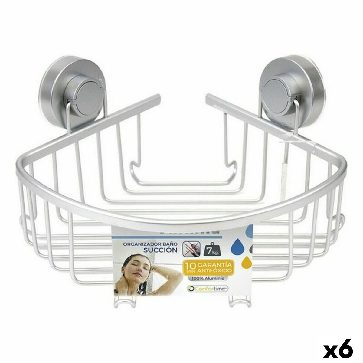 Vinkelhylla Confortime Aluminium 22,5 x 27 x 14,5 cm (6 antal)