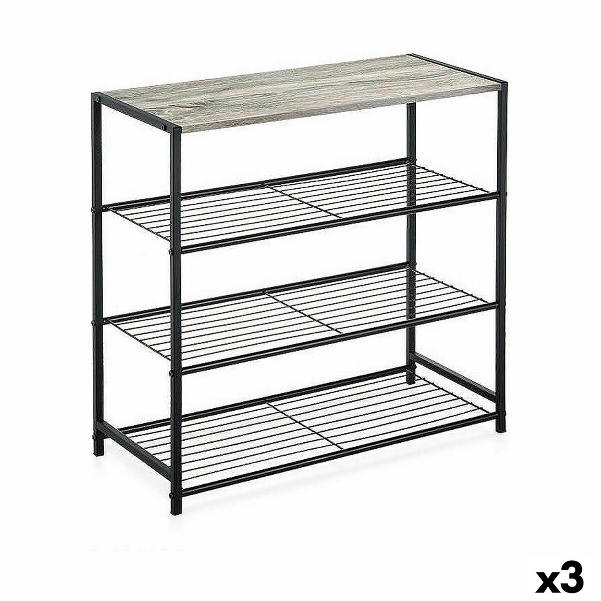 Bokhylla Confortime Svart Metall 60 x 30 x 63,5 cm (3 antal)