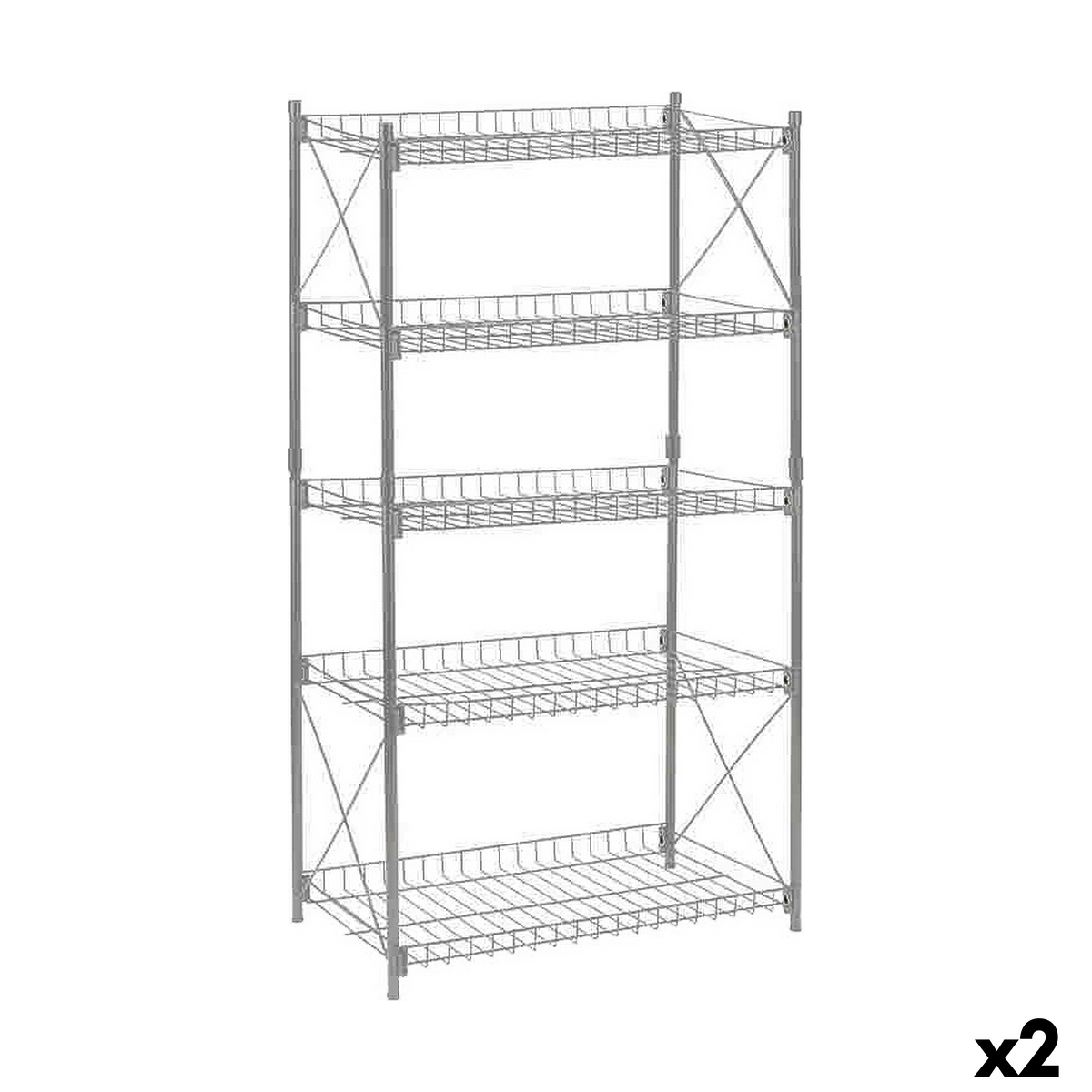 Bokhylla Confortime Metall 52 x 34 x 110 cm (2 antal)