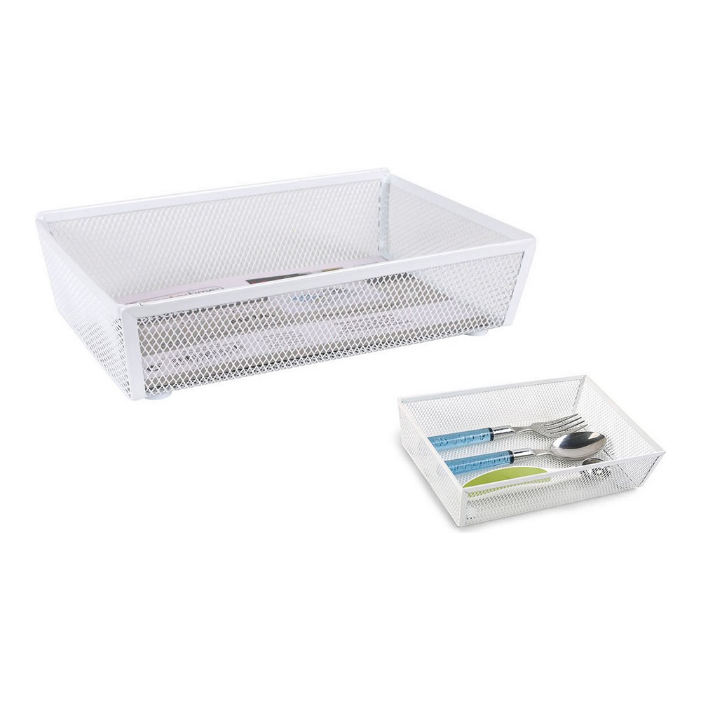 Besticks-sortering Confortime Metall Vit (21,8 x 15,24 x 5,2 cm)