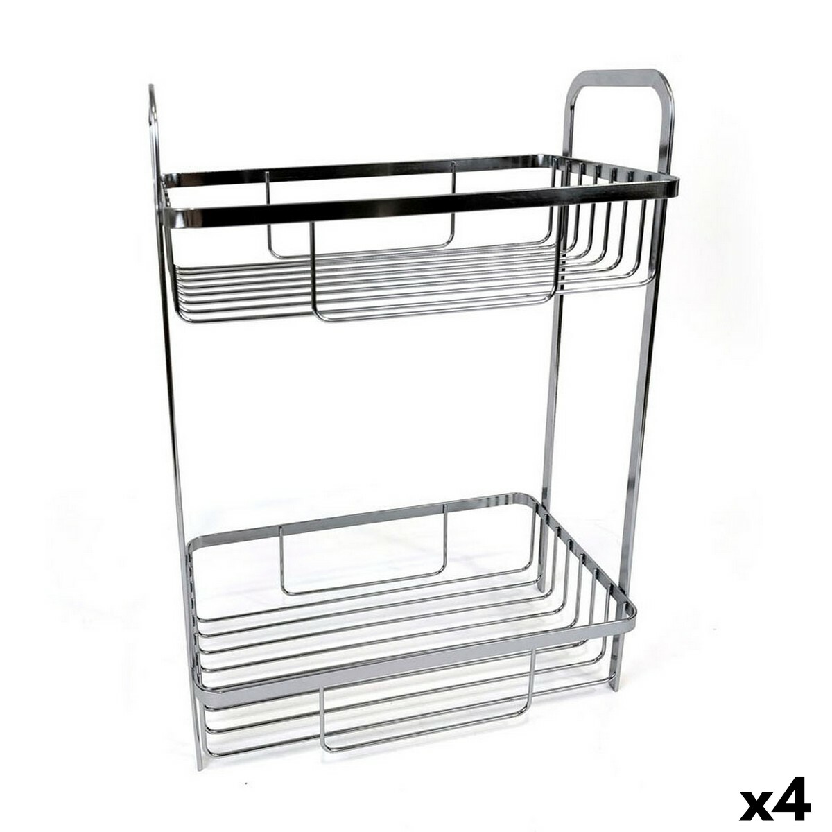 Badrumshyllor Confortime Chromed Silvrig 29 x 18 x 39 cm (4 antal)