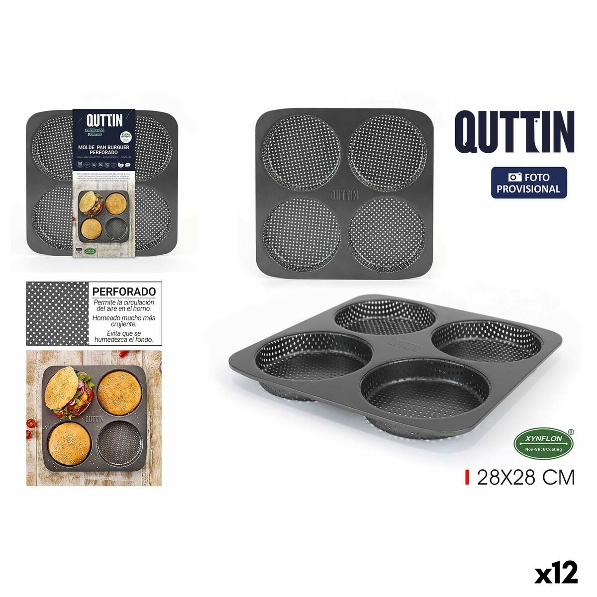 Formgjuten Quttin Burguer 28 x 28 x 2,5 cm (12 antal)