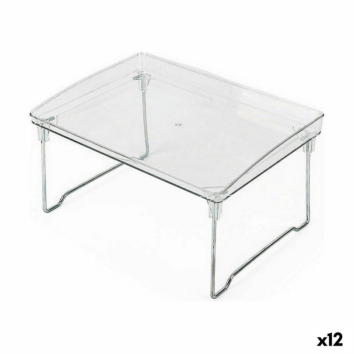 Diskställ Confortime Hopfällbar Transparent 31 x 22 x 16,8 cm (12 antal)
