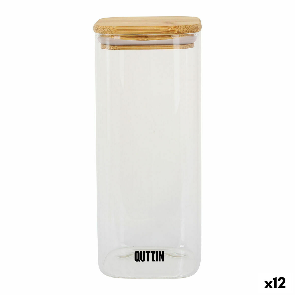 Behållare för matkonservering Quttin Bambu Borosilikatglas 1 L (12 antal)