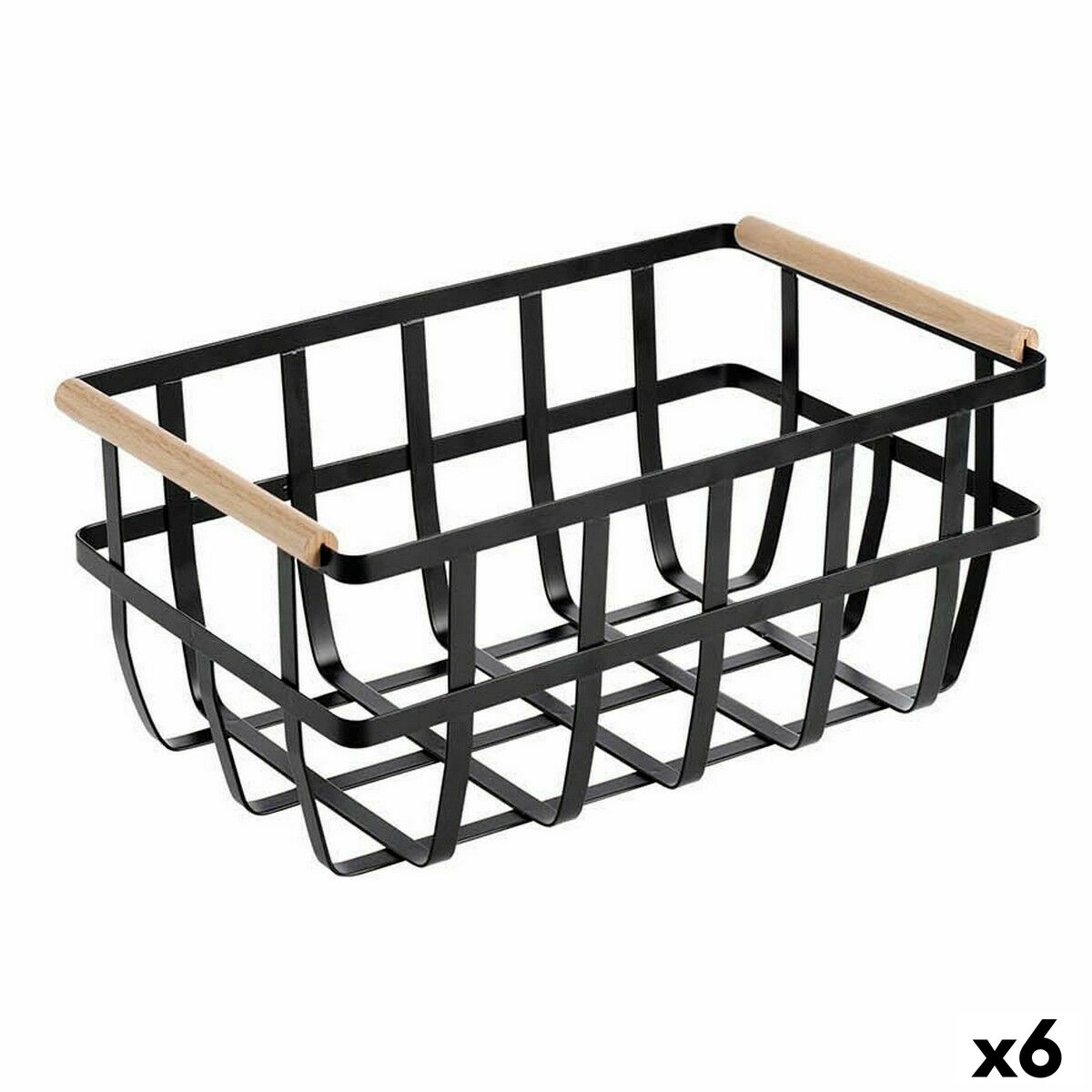 Multifunktionell korg Confortime Svart 36 x 22 x 15,5 cm (6 antal)
