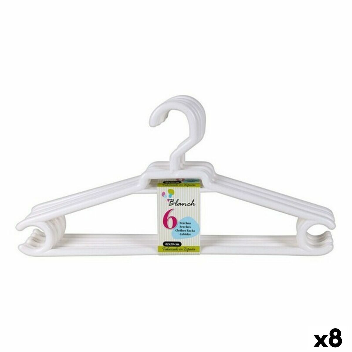 Hängare Blanch Dem Blanch Plast 6 Delar 42 x 20 cm (8 antal)
