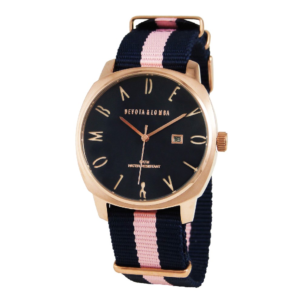 Unisexklocka Devota & Lomba DL008MSPBL-PK-03BLUE Rosa (Ø 42 mm)