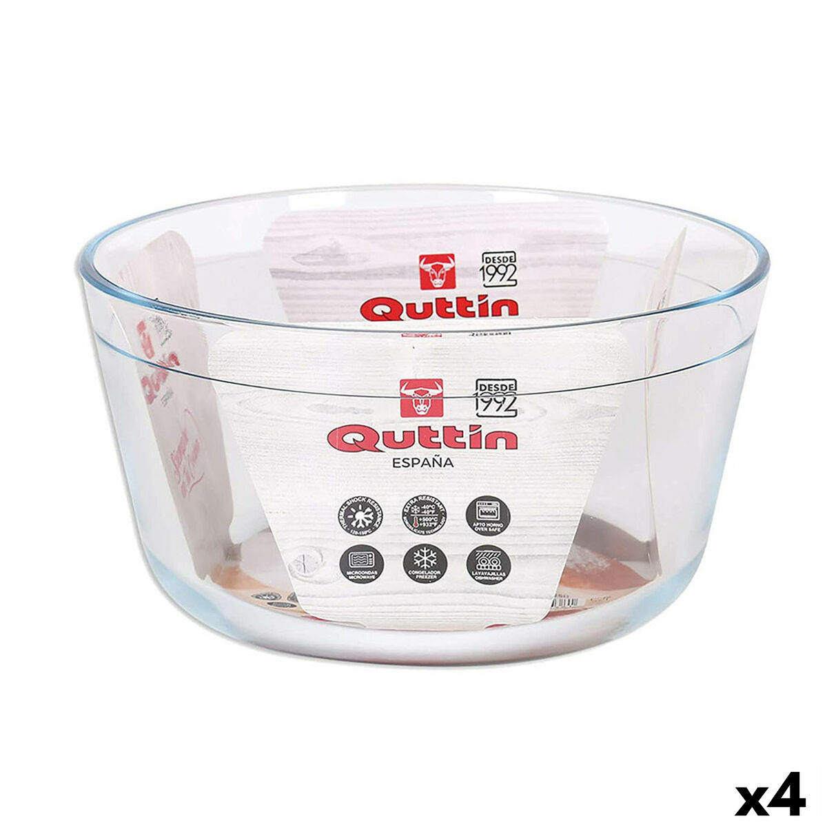 Ugnsplåt Quttin 104639 Glas 2,9 L (4 antal) (21,5 cm)