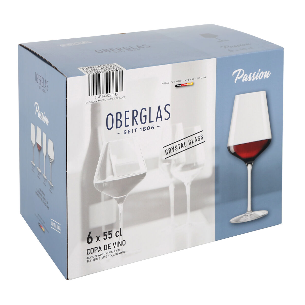 Set med vinglas Inde Passion 550 ml 6 Delar