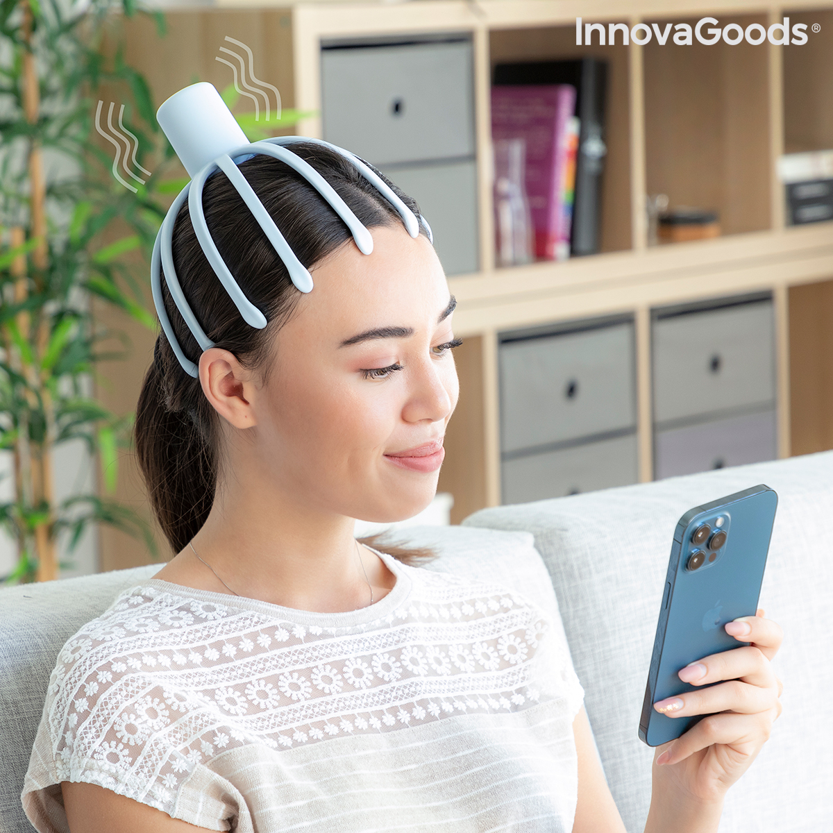 Massager med omladdningsbart huvud Helax InnovaGoods