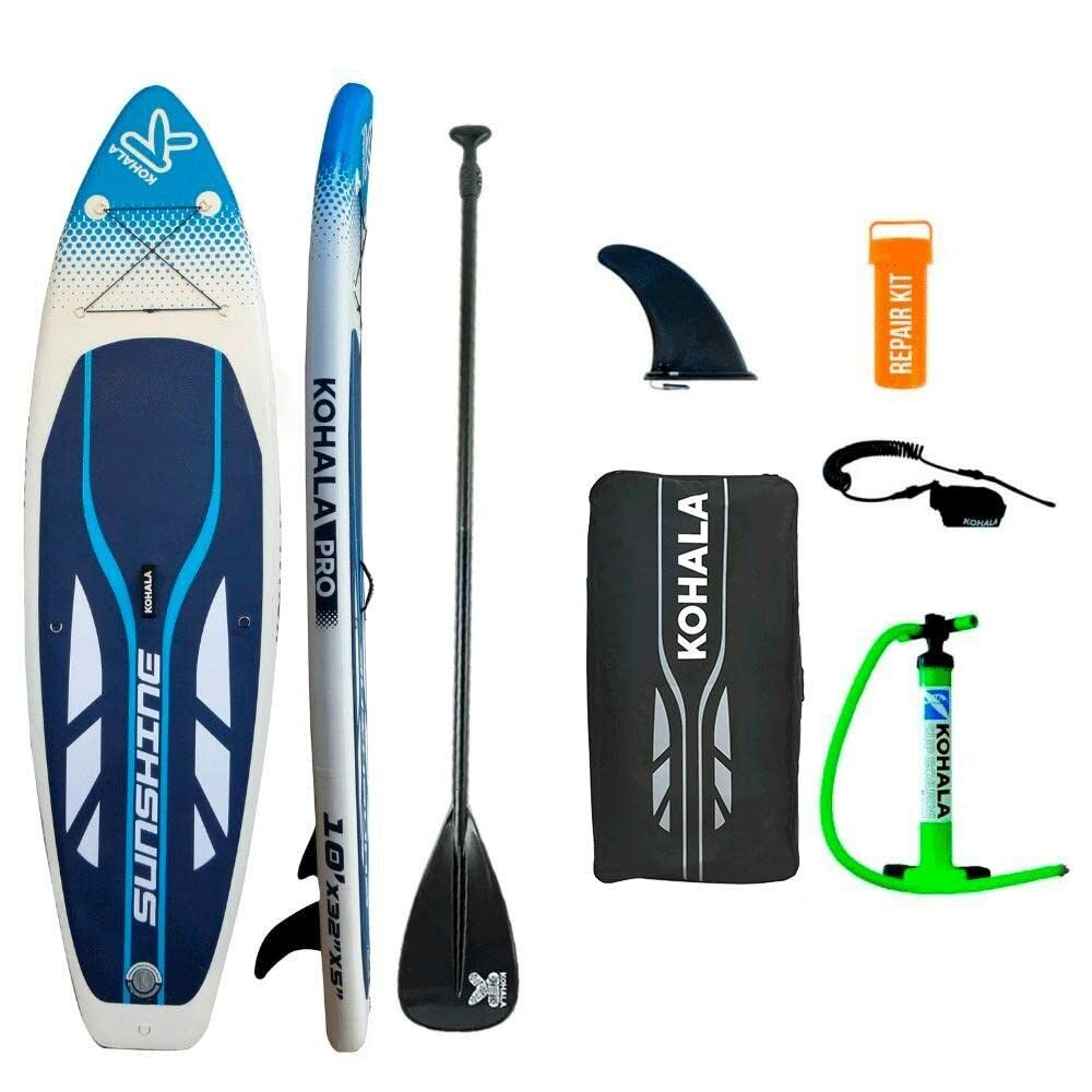 Uppblåsbara Paddle Surfbräda med tillbehör Kohala Sunshine Vit (305 x 81 x 12 cm)