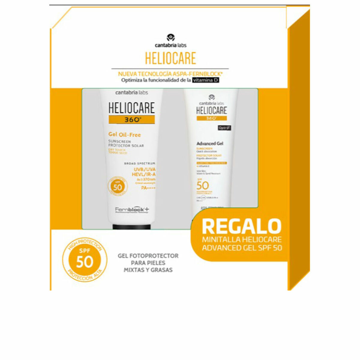 Solskydd Heliocare HELIOCARE 360º Spf 50 2 Delar