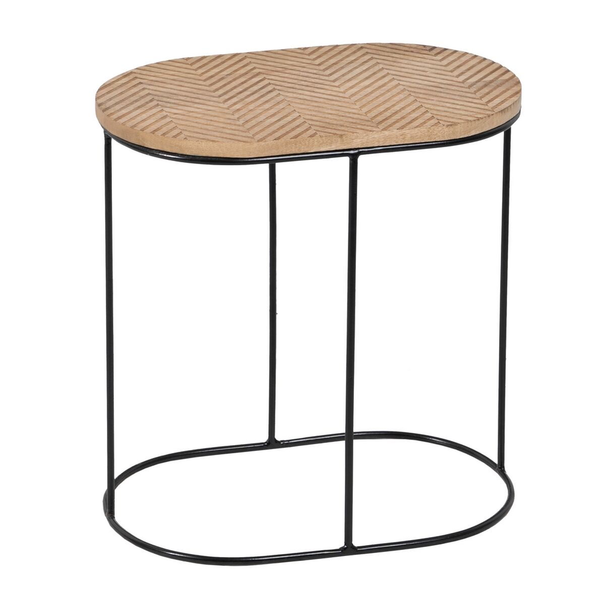 Sidobord 60 x 39,5 x 60 cm Naturell Svart Metall Trä (2 antal)