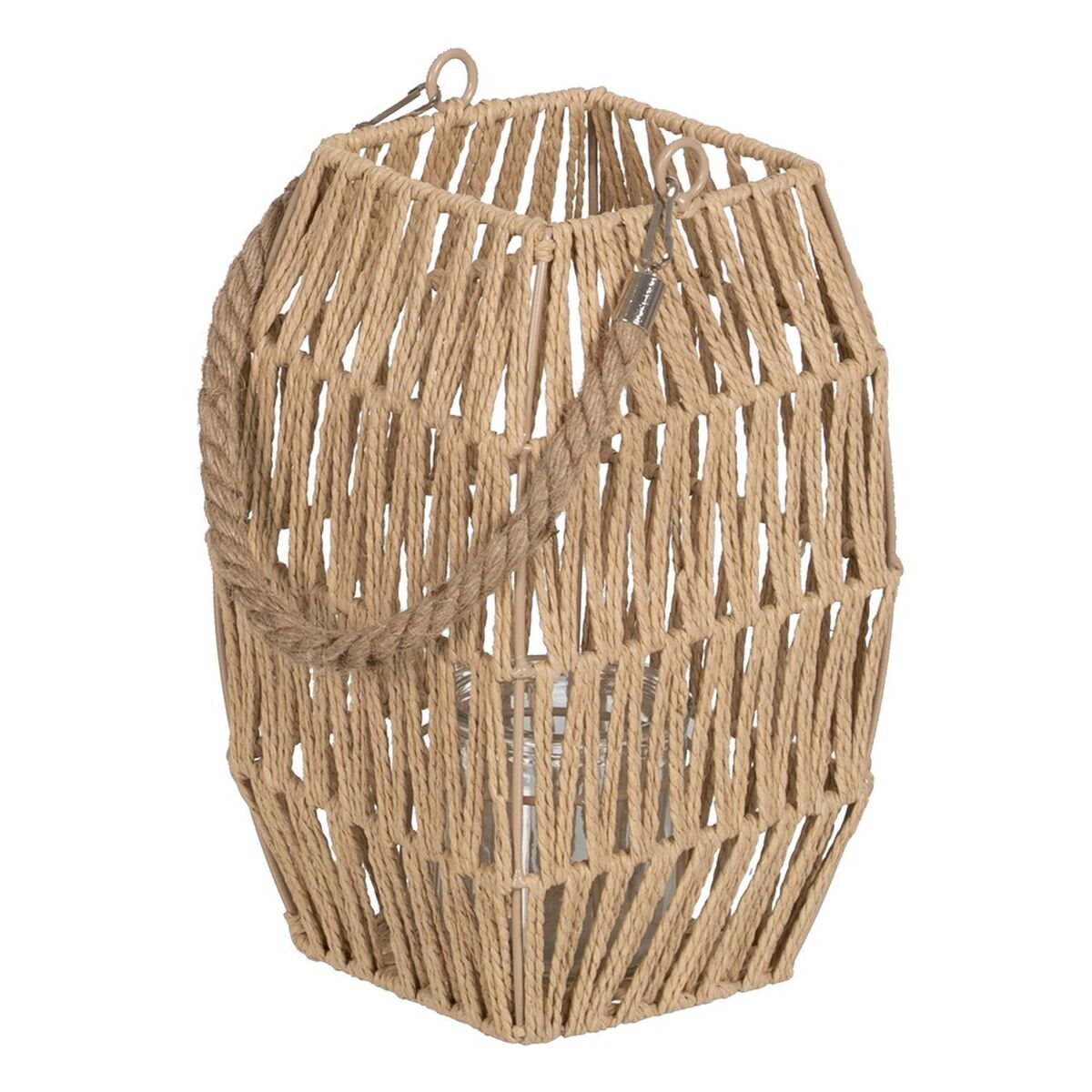 Lykta Ljusstakar Lykta Beige Metall Papper Glas 16,5 x 16,5 x 25,5 cm