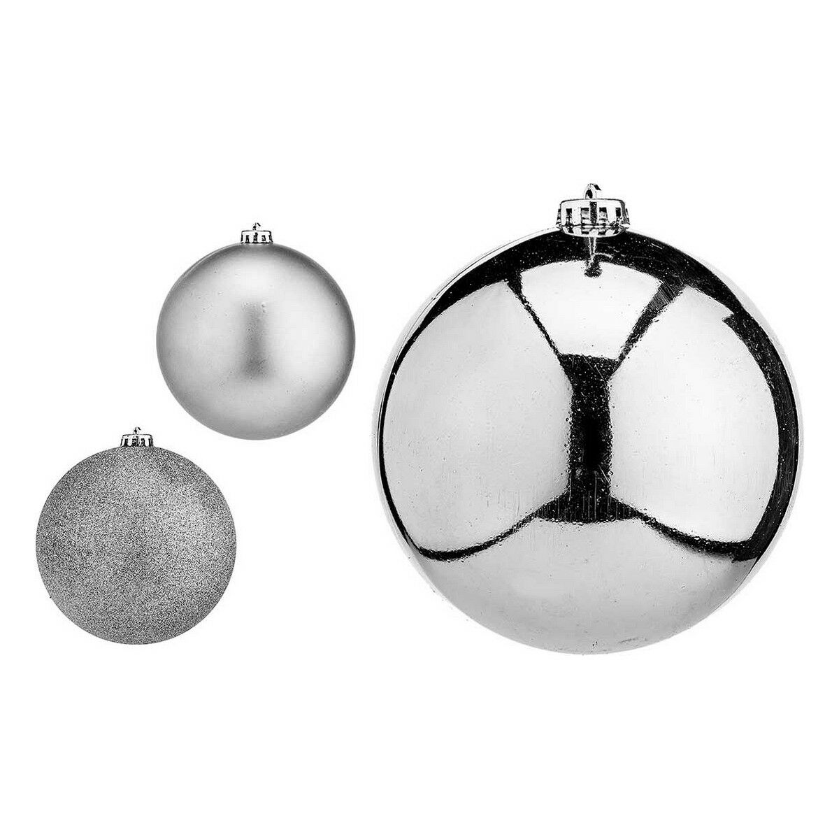 Julgranskulor Krist+ 00821 Silvrig Plast Ø 15 cm 6 antal