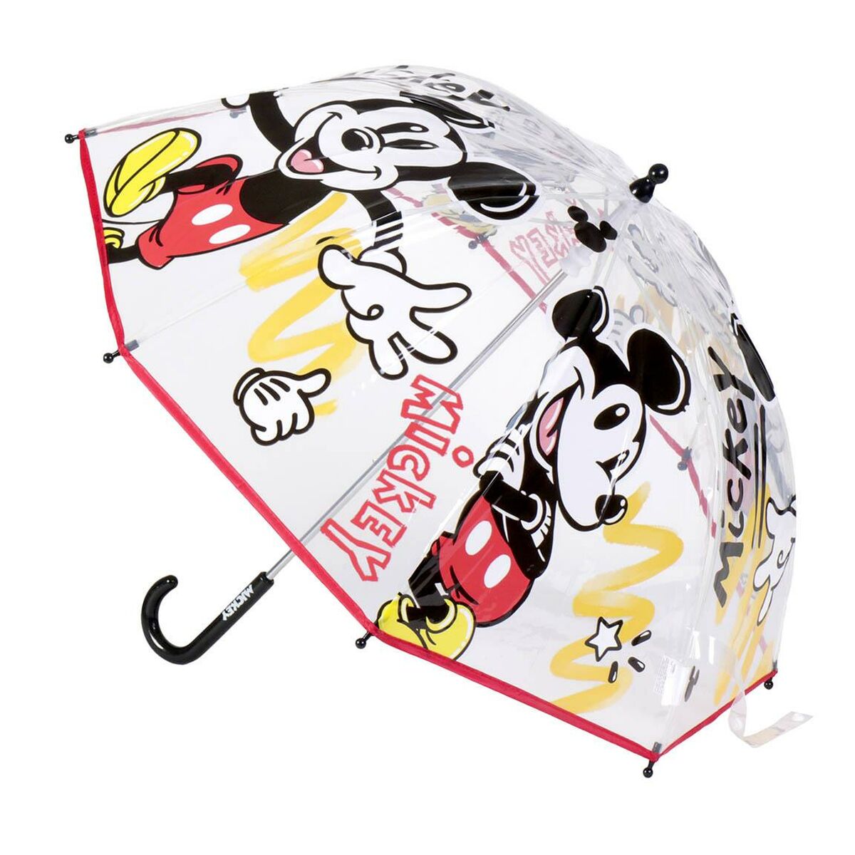 Paraply Mickey Mouse Transparent Ø 71 cm Röd