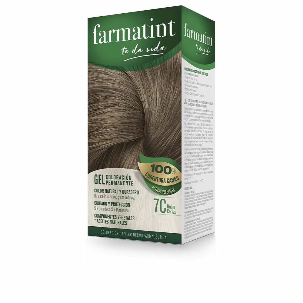 Permanent hårfärg Farmatint 7c-Rubio Ceniza Gel