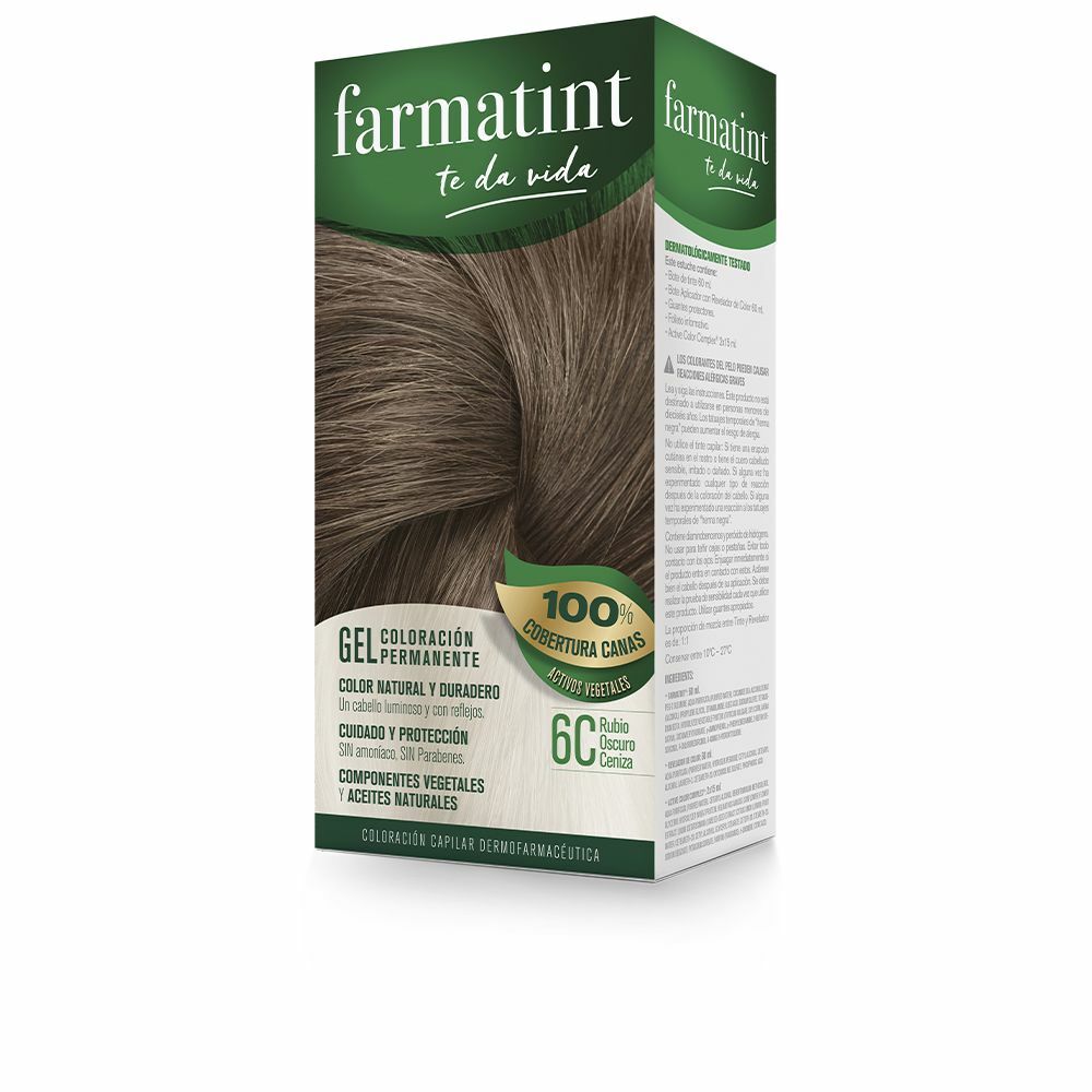 Permanent hårfärg Farmatint 6c-Rubio Oscuro Ceniza Gel