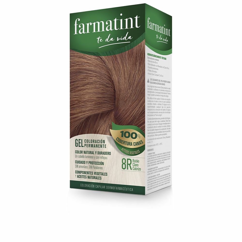Permanent hårfärg Farmatint 8r-Rubio Claro Cobrizo Gel