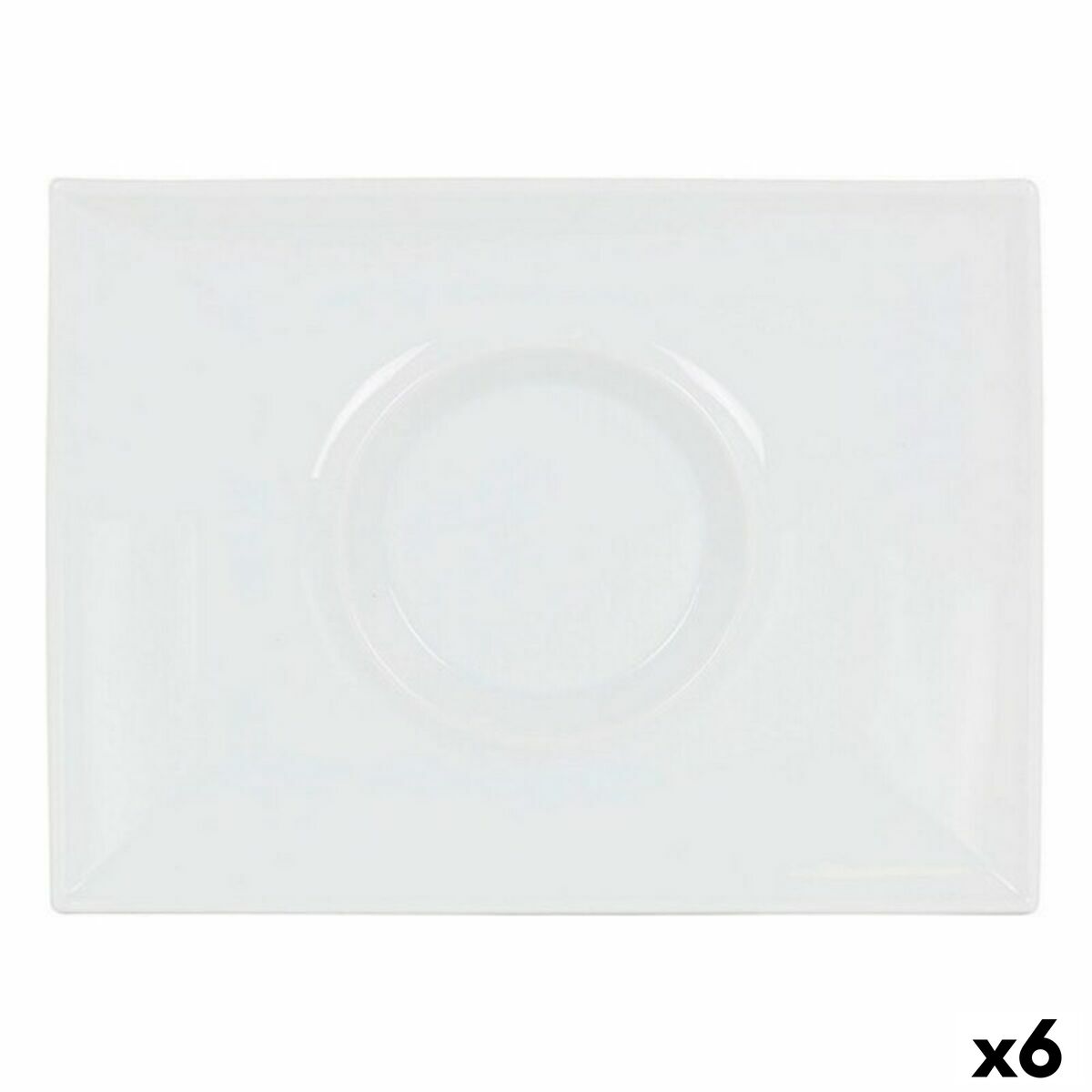 Platt skål Inde Gourmet Porslin Vit 29,5 x 22 x 3 cm (6 antal)