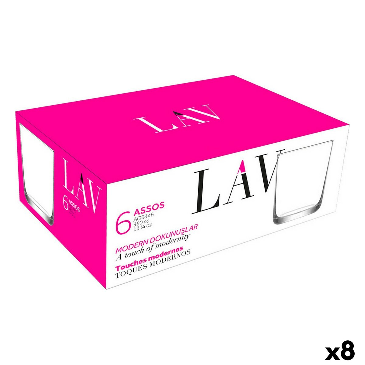 Glasset LAV Assos 360 ml 6 Delar (8 antal)