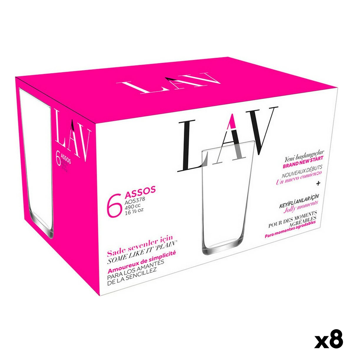 Glasset LAV Assos 490 ml 6 Delar (8 antal)